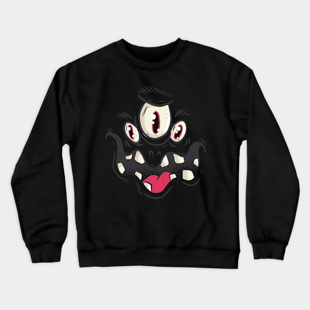 Halloween Funny Costume Pumpkin Monster Gift Crewneck Sweatshirt by Pummli